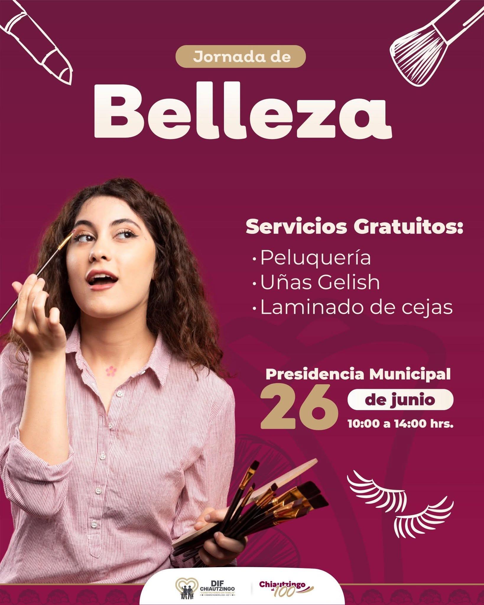 Jornada de belleza gratuita en San Lorenzo Chiautzingo, 26 de junio de 2026 💇‍♀️💇‍♂️